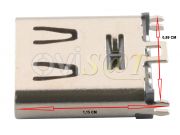 Conector de carga, datos y accesorios genérico USB tipo C 6 pines, 0,89 x 1,15 x 0,16 cm